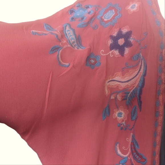 Curations Open Coral Floral Cardigan/Komino .. Size 2X/3X - Picture 6 of 8